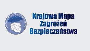 kontury mapy i napis krajowa mapa zagrożeń bezpieczeństwa