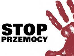 CZERWONY ZNAK STOP Z NAPISEM STOP PRZEMOCY W RODZINIE