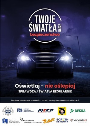 plakat informujący o akcji twoję światła nasze bezpieczeństwo