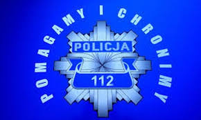 policyjna gwiazda z napisem 112 pomagamy i chronimy