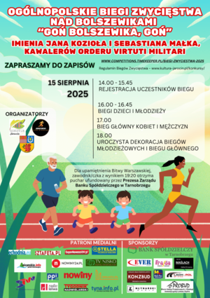 plakat ogłoszenie o biegu pn. goń bolszewika goń