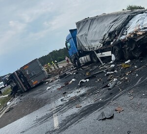 Zdjęcia przedstawiają pojazdy biorące w zdarzeniu drogowym